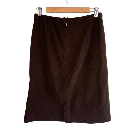 BCBGMAXAZRIA BROWN VELVET MIDI SKIRT BUSINESS WORK WOMENS SIZE 4 - Picture 2 of 5